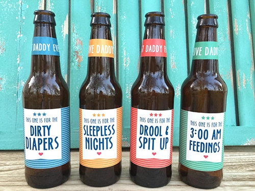 First Time Dad Beer Labels - push gift ideas for dad
