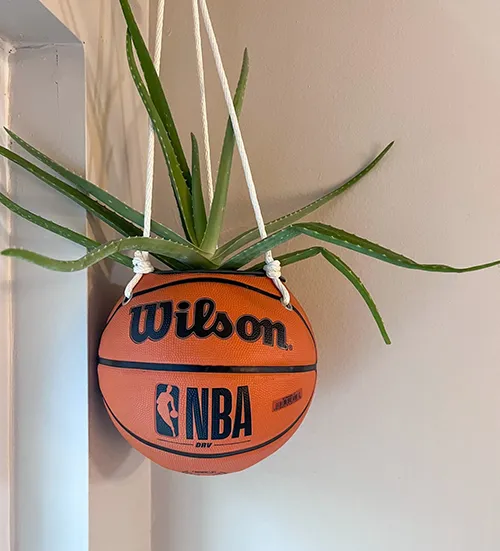 Hanging Basketball Planter - gift ideas for basketball players