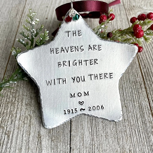 Star Ornament Sympathy Gift for Mom - sympathy gift ideas for loss of mother