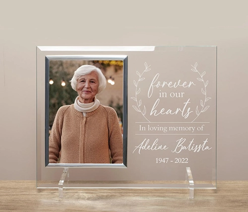 Engraved Glass Memorial Frame