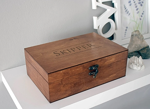 Engraved Wooden Memory Box Filled With Notes