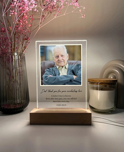 LED Memorial Photo with Stand