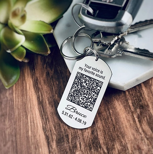 Memorial QR Keychain - sympathy gifts for loss of father