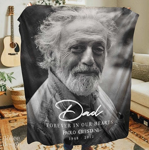 Memorial Photo Blanket - sympathy gifts for loss of father