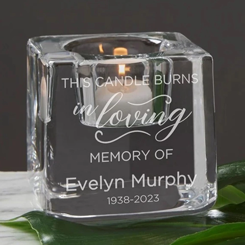 Engraved Votive Memorial Candle Holder