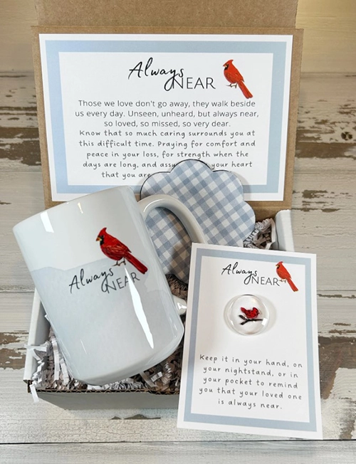 A Cardinal Is Always Near Gift Basket - sympathy gift ideas for loss of mother