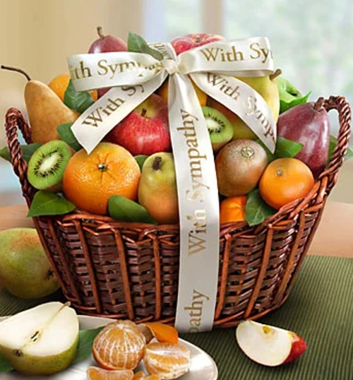 Wishing You Peace Fresh Fruit Basket - sympathy gift ideas for loss of mother