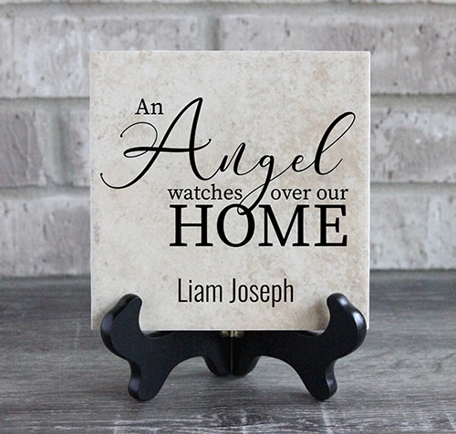 An Angel Watches Our Home Ceramic Tile