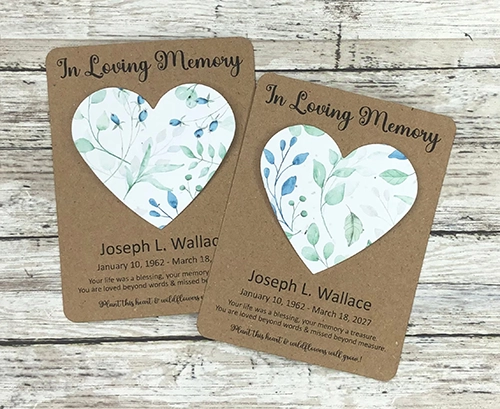 In Loving Memory Floral Heart Seed Paper