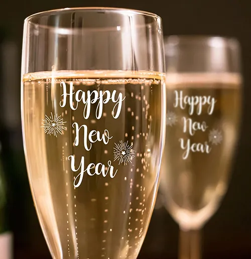 traditional new years gift ideas - Champagne Flutes