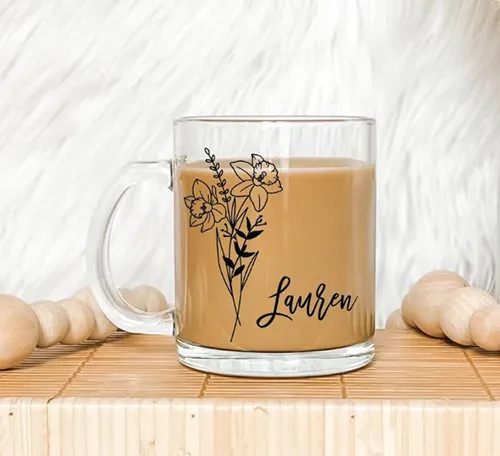 personalized floral mugs