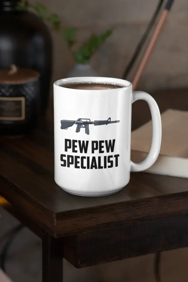 Gun collector gifts - pew pew mug