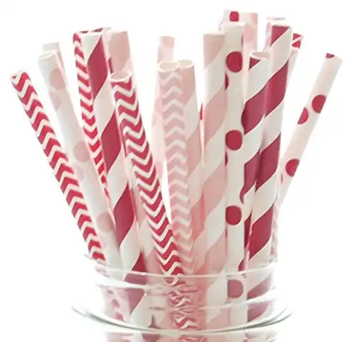 Valentines Day Party Paper Straws