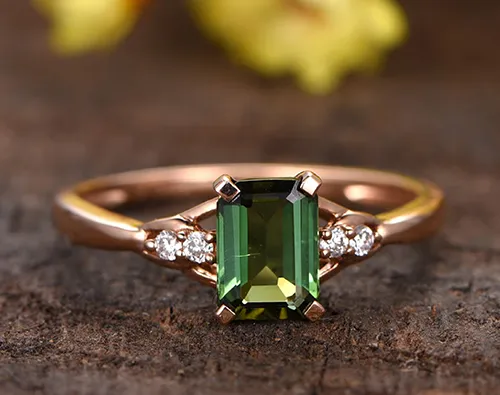 Handmade Tourmaline Engagement Ring