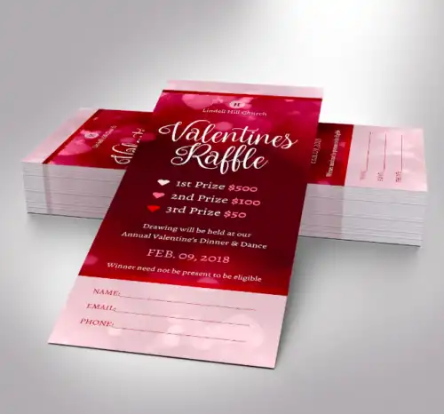 Valentines Day Raffle Ticket Template