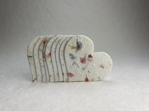 Recycled Fiber Seed Paper Hearts