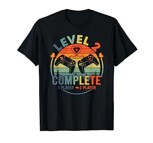 Gamer 2nd Wedding Anniversary Level 2 Complete Anniversary T-Shirt