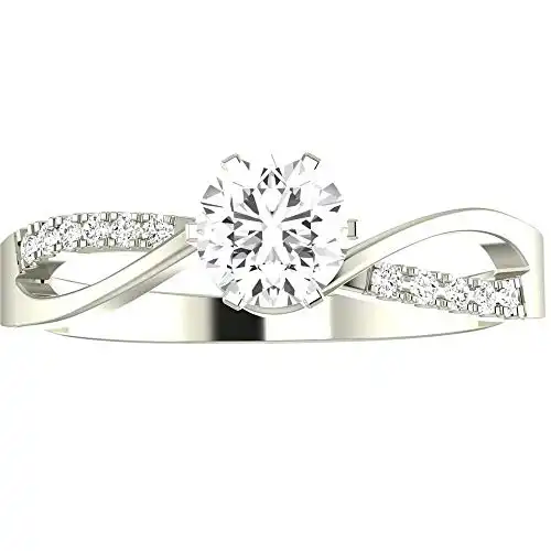 Handmade Twisting Split Shank Diamond Engagement Ring