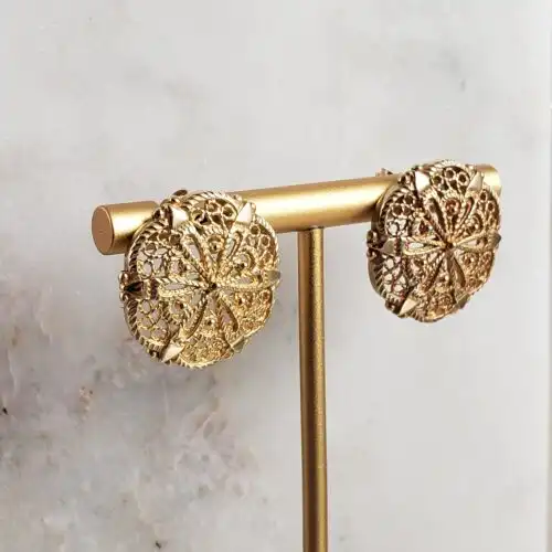 Artisan Bronze Lace Earrings