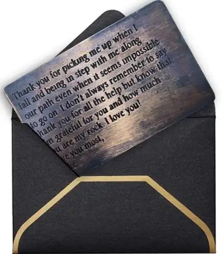 Engraved Message Bronze Wallet Insert