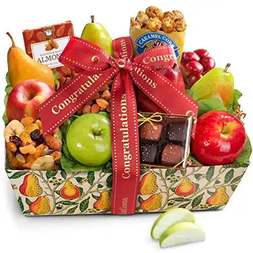 Congrats Fruits & Snacks Gift Basket