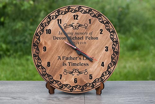 Wooden Memorial Clock