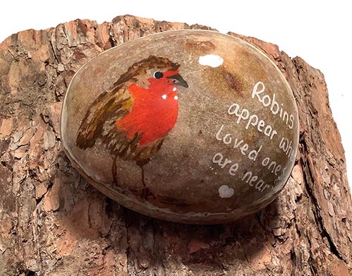 in memory of dad - Cardinal Pebble Keepsake