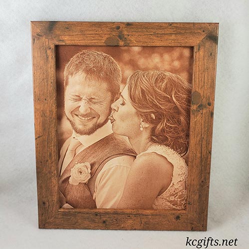 Engraved Leather Photo