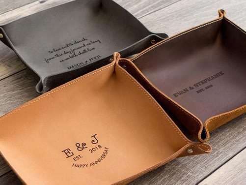 Personalized Leather Tray