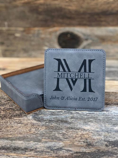 Personalized Leather Coasters