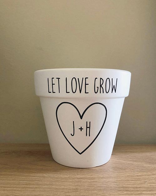 4th Anniversary Gifts- Personalized Flower Pot