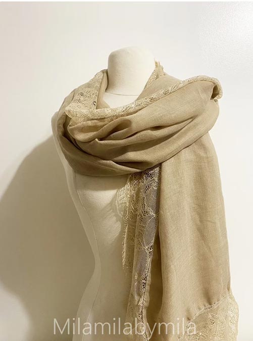 Ivory Laced Scarf