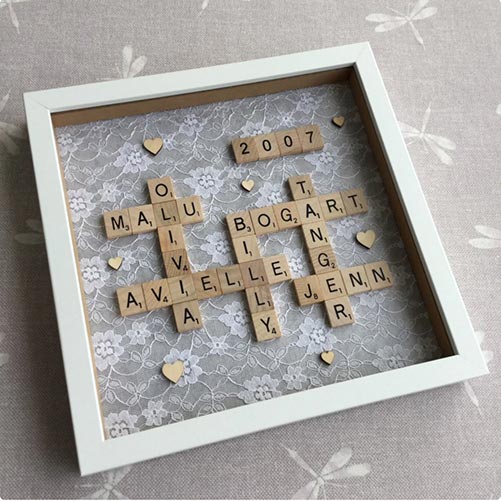 Personalized Lace Scrabble Frame