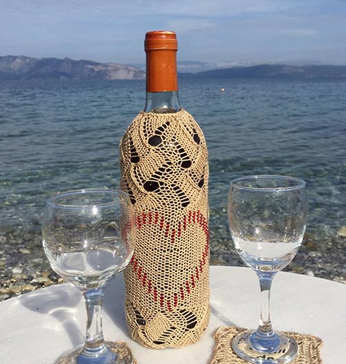 Personalized Lace Wine Bottle Cover