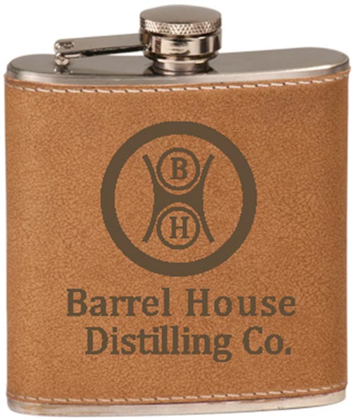 9th anniversary gift: Leather Personalized Flask