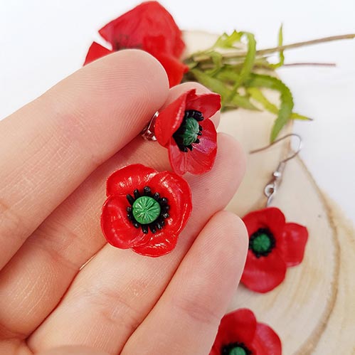 Poppy Flower Earrings