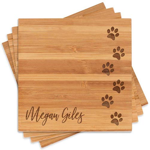 Puppy Paws Engraved Coasters