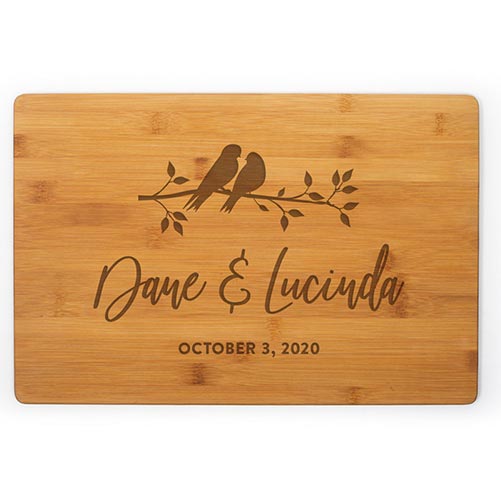 Personalized Lovebird Cutting Board