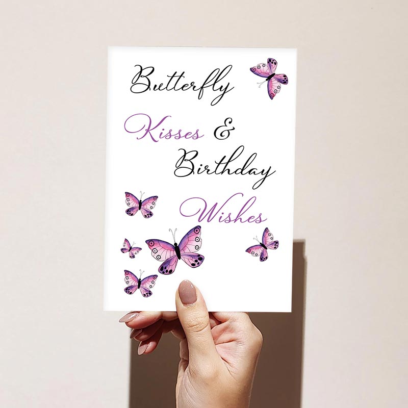 Butterfly Kisses Happy Birthday Card