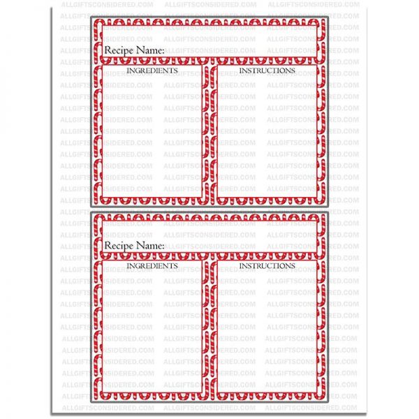 Example Photo for the Candy Cane - Simple Recipe Card
