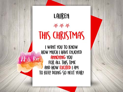 Excited to Annoy You - Personalized Downloadable Christmas Card