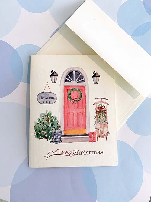 Custom Front Door Christmas Card