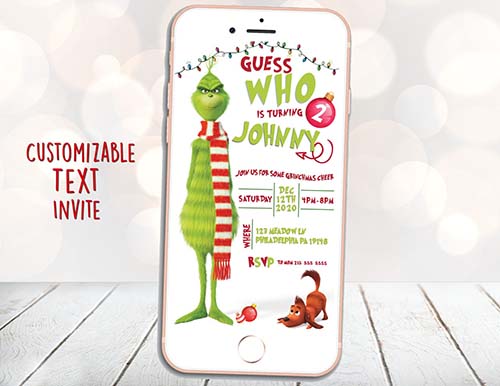 Customizable Text Invitation for Christmas Parties