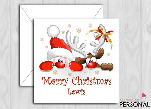 Funny & Cute Cartoon Christmas Cards for Him