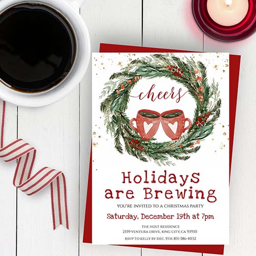 Holiday Are Brewing - Christmas Party Invite