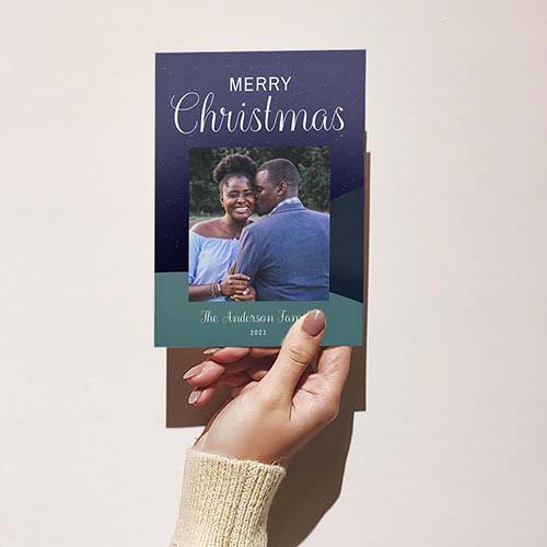 Midnight Scenery - Personalized Merry Christmas Card