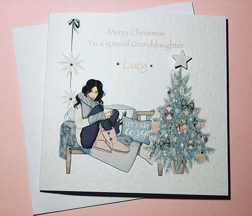 Personalized Merry Christmas Cards for Granddaughters