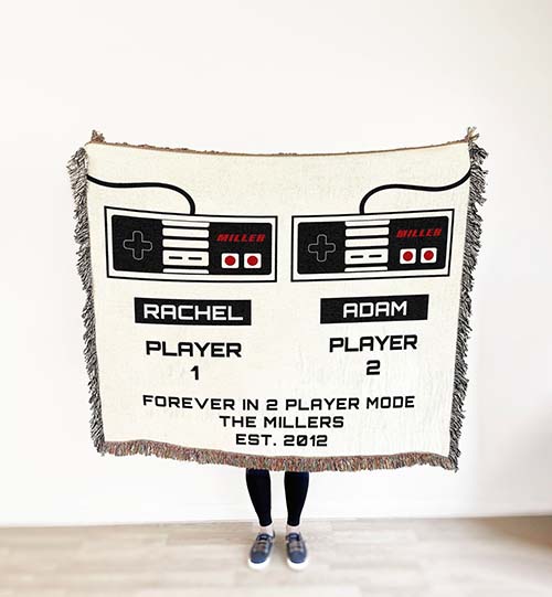 Personalized Gamer Blanket for Couples