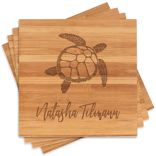 Engraved Turtle Coasters