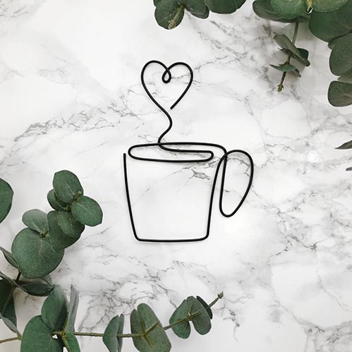 Best Coffee Decoration: Wire Heart Cup - coffee bar decor